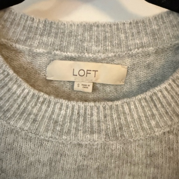 LOFT Light Gray Ruffled Sweater - Picture 5 of 5